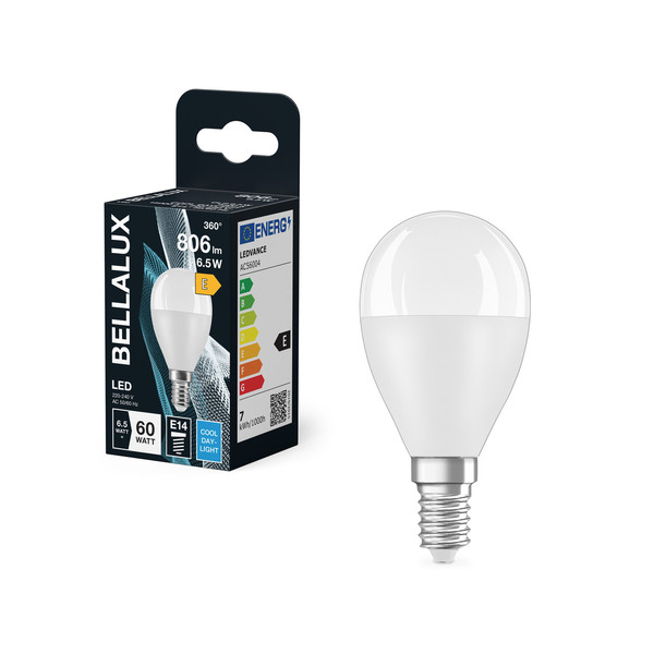 BELLALUX LED Leuchtmittel BELLALUX CLP 7.5W 865 Frosted E14 Kaltweiss 4099854317958