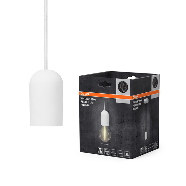 OSRAM Pendelleuchte Vintage 1906 PenduLum Round Plaster White 4099854419591