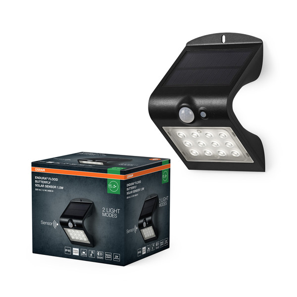 OSRAM LED Aussen-Strahler ENDURA Flood  Solar Butterfly Solar Sensor 1.5W Neutralweiss 4099854429392