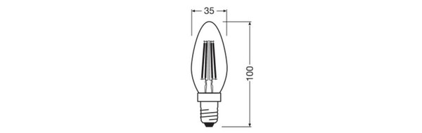 LEDVANCE LED Kerze E14 Classic Filament Dimmbar P B40 3.4W 470lm Warmweiss 2700K wie 40W 4099854439049