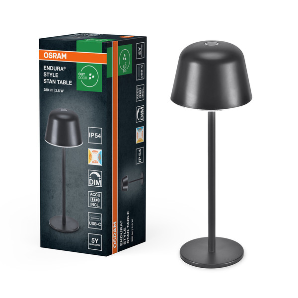 OSRAM LED Aussenleuchte Endura Style Table CCT USB Dark Gray Dimmbar Warm weiß,Kalt weiß,Kaltes Tageslicht 4099854445200
