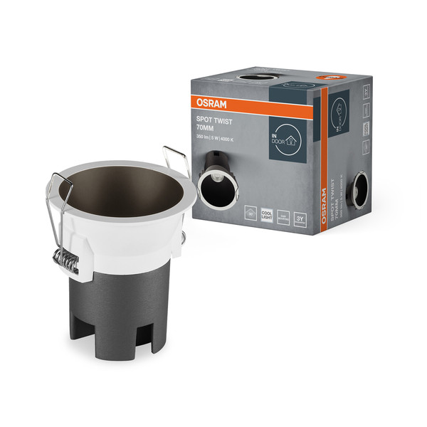 OSRAM LED Deckenleuchte LED SPOT RECESS TWIST PRO 70mm 5W 4000K White Black Neutralweiss 4099854446450