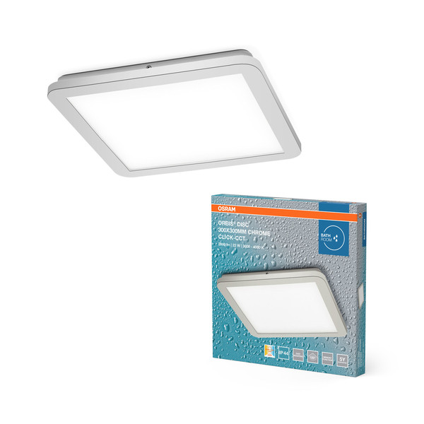 OSRAM LED Aussen-Deckenleuchte Orbis Disc 30X30CM 22W Click CCT IP44 Chrome Warm weiß,Kalt weiß 4099854447464