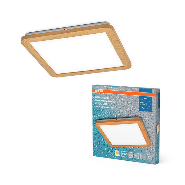 OSRAM LED Aussen-Deckenleuchte Orbis Disc 30X30CM 22W Click CCT IP44 Wood Decor Warm weiß,Kalt weiß 4099854447624