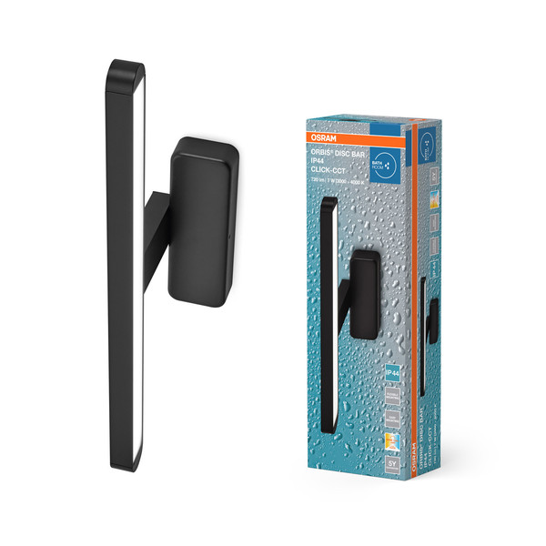 OSRAM LED Deckenleuchte Orbis Disc Bar Bathroom Mirror 400mm Black Click-CCT IP44 Warm weiß,Kalt weiß 4099854447662