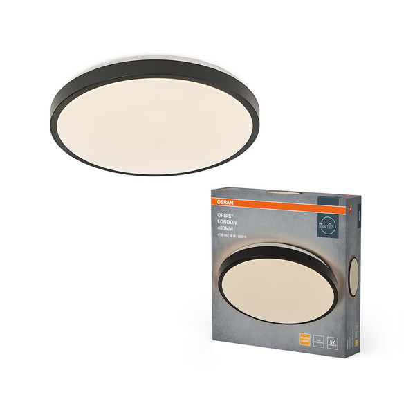 OSRAM LED Deckenleuchte ORBIS LONDON 480 mm 36W 830 BK Warm weiß 4099854448430