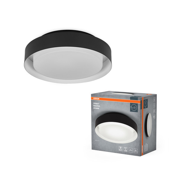 OSRAM Deckenleuchte ORBIS MADRID 290 mm 2XE27 BK 4099854448478