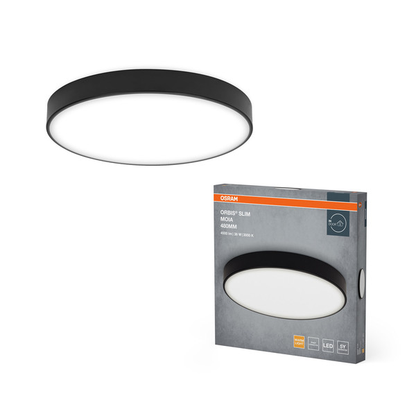 OSRAM LED Deckenleuchte CEILING MOIA 480mm 36W Black Warm weiß 4099854450143