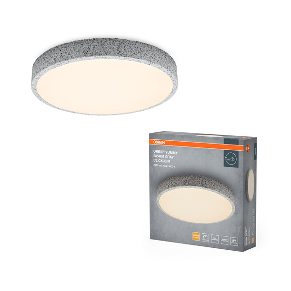 OSRAM LED Deckenleuchte Orbis Yummy 285MM 16W 830 Click DIM Gray Dimmbar Warm weiß 4099854450921