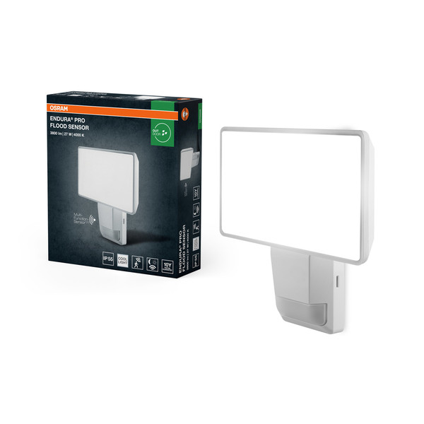 OSRAM LED Aussen-Wandleuchte ENDURA PRO FLOOD SENSOR 27W 4000K IP55 White Neutralweiss 4099854451799