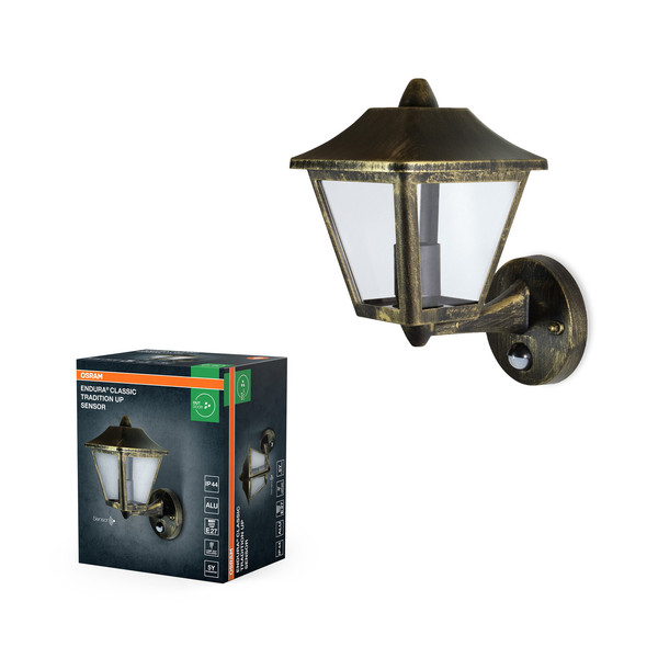 OSRAM Aussen-Wandleuchte ENDURA CLASSIC TRADITION ALU Up Sensor E27 Gold 4099854452437