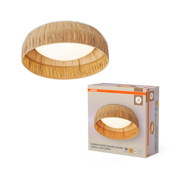 OSRAM LED Deckenleuchte Decor Bamboo Paper Ceiling 300 12W 830 Brown Warm weiß 4099854452741