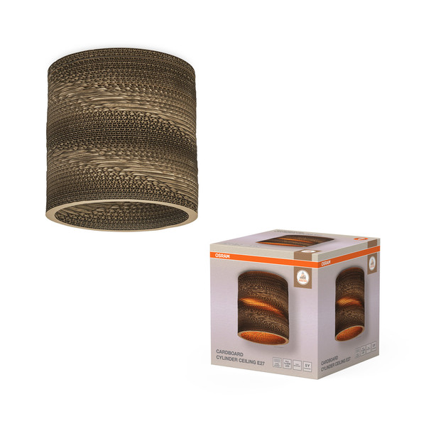 OSRAM Deckenleuchte Decor Cardboard Cylinder Ceiling E27 Brown 4099854453120