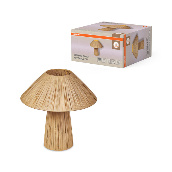 OSRAM Tischleuchte Decor Bamboo Paper Hut Table 1XE27 Brown 4099854453694