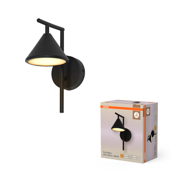 OSRAM LED Wandleuchte Decor Fuji Wall 5W 930 Black Warm weiß 4099854453717
