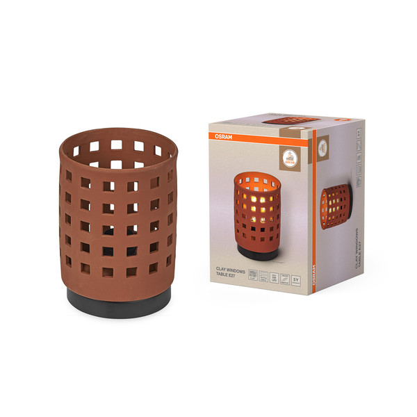 OSRAM Tischleuchte Decor Clay Windows Table 1XE27 Brown 4099854454172