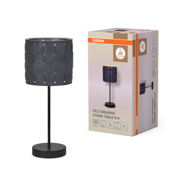 OSRAM Tischleuchte Decor Felt Weaving Stand Table E14 Dark Gray 4099854454462