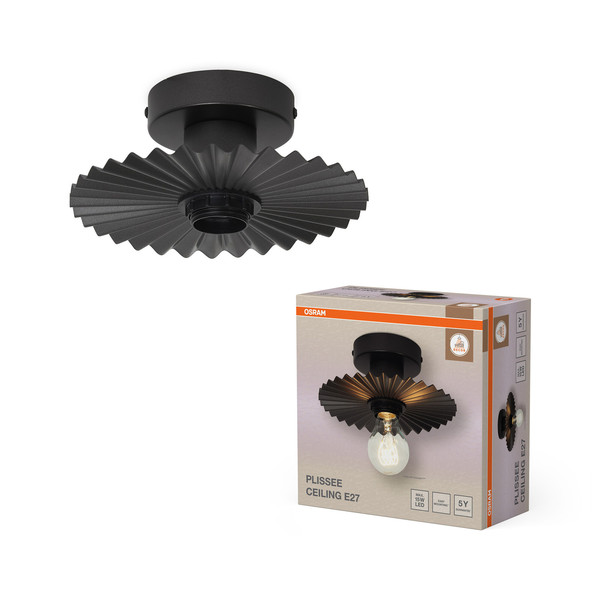 OSRAM Deckenleuchte Decor Plisse Ceiling E27 Dark Grey 4099854454608