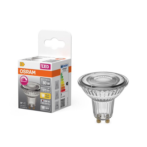 OSRAM LED Leuchtmittel LED SUPERSTAR PAR16 6.1W 927 GU10 Dimmbar Warm weiß 4099854456930