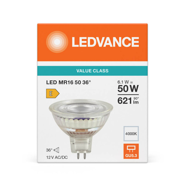 LEDVANCE LED Spot GU5.3 MR16 36° P 6.1W 621lm Neutralweiss 4000K wie 50W 4099854457920