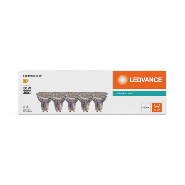 LEDVANCE LED Spot GU10 PAR16 36° P 3.7W 350lm Neutralweiss 4000K wie 50W 4099854458248