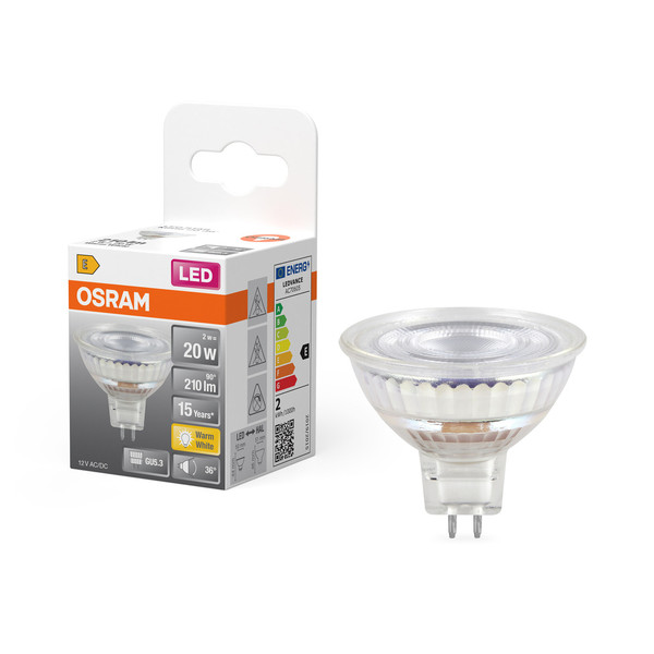 OSRAM LED Leuchtmittel LED STAR MR16 12 V 2W 827 GU5.3 Warm weiß 4099854458347