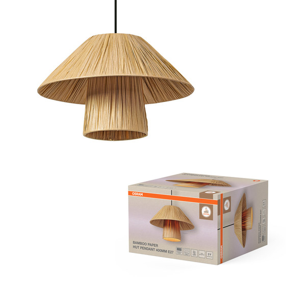 OSRAM Pendelleuchte Decor Bamboo Paper Hut Pendant 400 E27 Brown 4099854458569