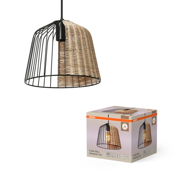 OSRAM Pendelleuchte Decor Cage Bell Pendant E27 Black 4099854458729