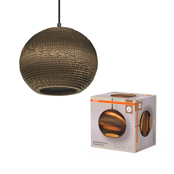 OSRAM Pendelleuchte Decor Cardboard Ball Pendant E27 Brown 4099854458804