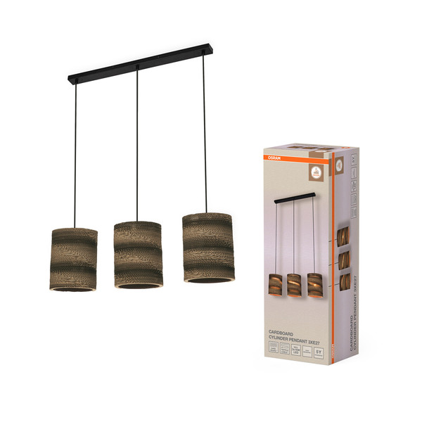 OSRAM Pendelleuchte Decor Cardboard Cylinder Pendant 3XE27 Brown 4099854458842