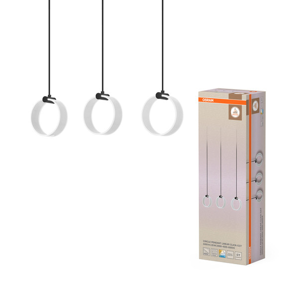 OSRAM LED Pendelleuchte Decor Circle 3XPendant LN 20W Click CCT Black Warm weiß,Kalt weiß,Kaltes Tageslicht 4099854459023