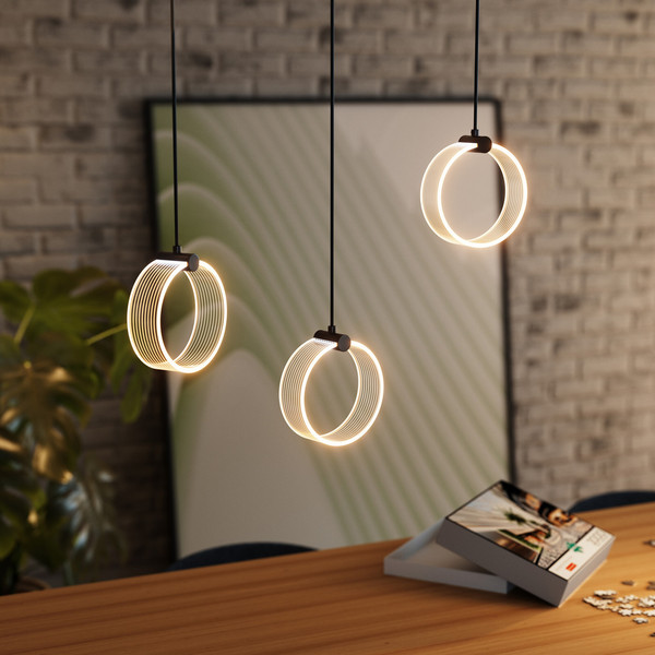 OSRAM LED Pendelleuchte Decor Circle 3XPendant LN 20W Click CCT Black Warm weiß,Kalt weiß,Kaltes Tageslicht 4099854459023