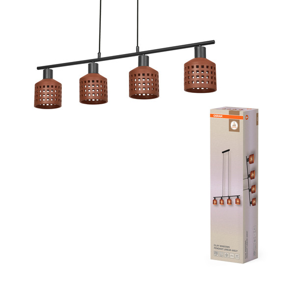 OSRAM Pendelleuchte Decor Clay Windows Pendant LN 4XE27 Brown 4099854459085