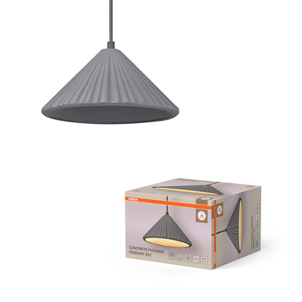 OSRAM Pendelleuchte Decor Concrete Pyramid Pendant E27 Dark Gray 4099854459184