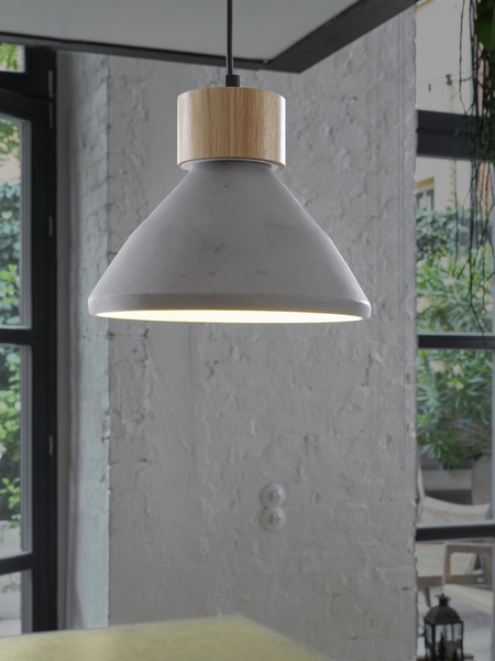 OSRAM Pendelleuchte Decor Concrete Wood Pendant 220 mm E27 Dark Gray 4099854459245