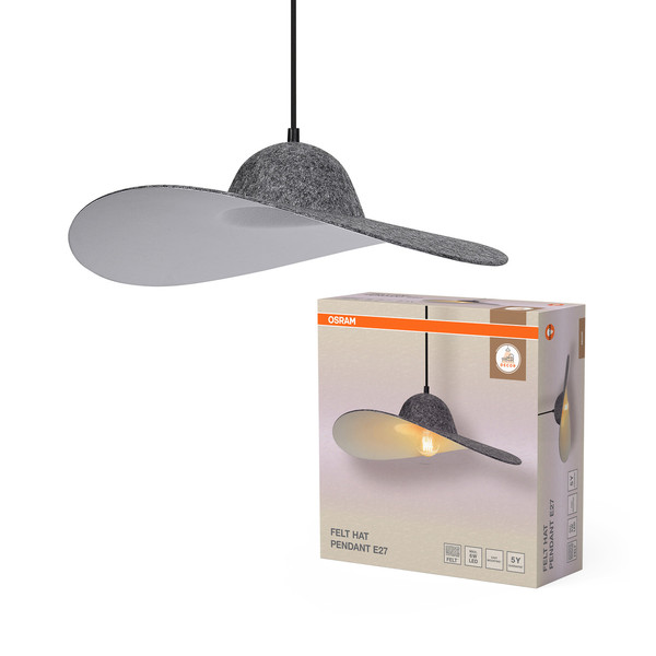 OSRAM Pendelleuchte Decor Felt Hat Pendant 1XE27 Dark Gray 4099854459320