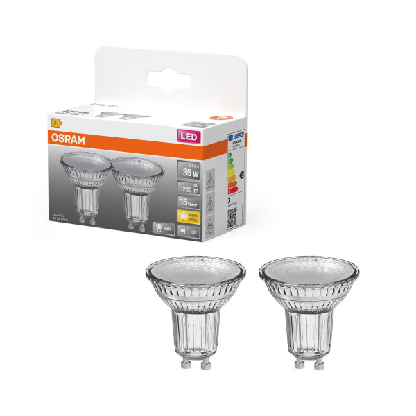 OSRAM 2er Pack LED Leuchtmittel LED STAR PAR16 2.4W 827 GU10 Warm weiß 4099854459733