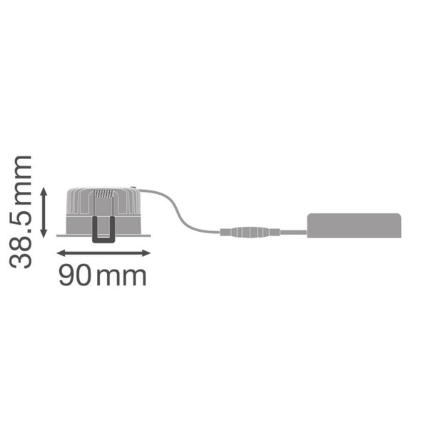 LEDVANCE LED Einbaustrahler Spot Adj DALI ⌀9cm 8W-6W-4W Warmweiss 3000K Ra>90 dimmbar 4099854459825