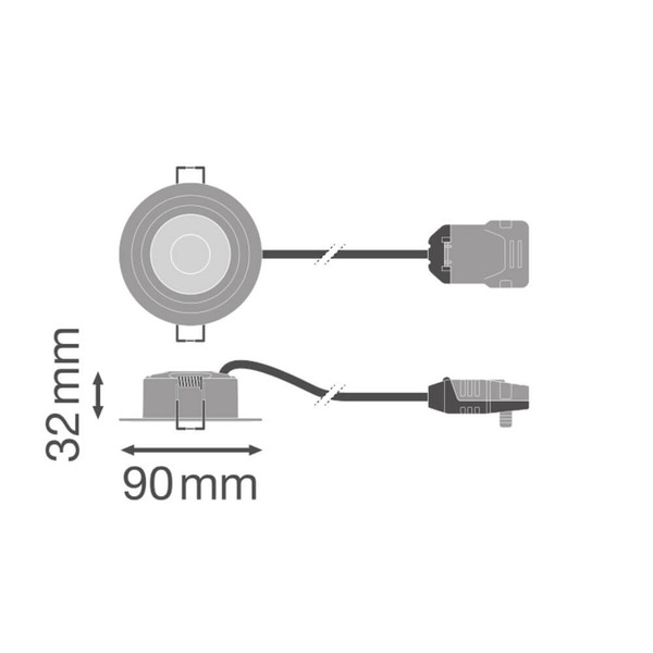 LEDVANCE LED Einbaustrahler Spot Cbo ⌀9cm 5W 560lm-510lm warm-/warm-/neutralweiss 2700/3000/4000K CCT IP65 dimmbar 4099854459849