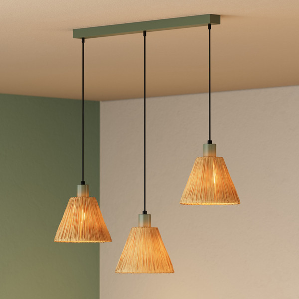 OSRAM Pendelleuchte Decor Raffia Pendant Linear 3XE27 Green 4099854461187
