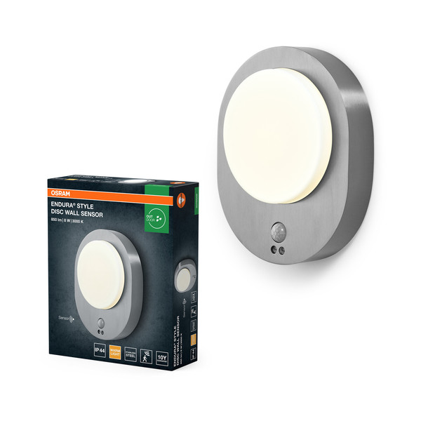 OSRAM LED Aussenleuchte ENDURA STYLE DISC Wall Sensor 8W Warm weiß 4099854461439