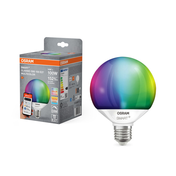 OSRAM LED Leuchtmittel SMART+ MATTER CLASSIC shapes Multicolor  14W 827...865 Multicolor E27 Dimmbar RGBTW 4099854462177