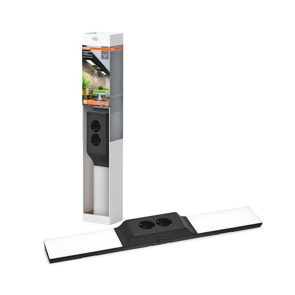 OSRAM LED Unterbauleuchte UNDERCABINET SOCKET FRAMELESS 830 DIM USB Black Kit Dimmbar Warm weiß 4099854463211