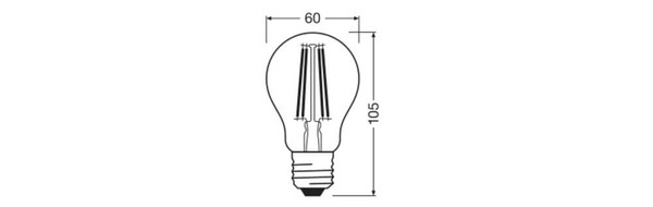 LEDVANCE LED Lampe E27 Classic Filament P A60 5.9W 806lm Warmweiss 2700K wie 60W 4099854465970