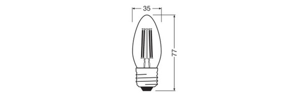 LEDVANCE LED Kerze E27 Classic Filament P B40 3.4W 470lm Warmweiss 2700K wie 40W 4099854466359