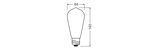 LEDVANCE LED Lampe E27 Classic Edison Filament P matt ST64 5.4W 730lm Warmweiss 2700K wie 55W 4099854467486
