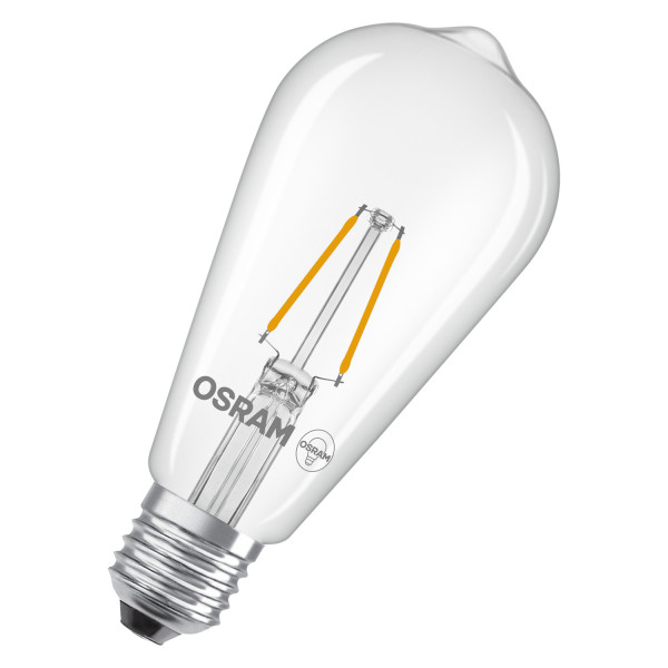 OSRAM LED Leuchtmittel LED Retrofit CLASSIC ST 1.8W 827 Clear E27 Warm weiß 4099854467530