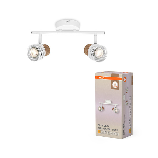OSRAM LED Deckenleuchte DECOR SPOT CORK WHITE 2x3.4W 927 DIM Dimmbar Warm weiß 4099854470752