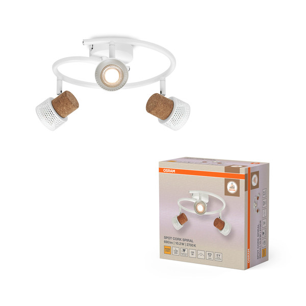 OSRAM LED Deckenleuchte DECOR SPOT CORK WHITE Spiral 3x3.4W 927 DIM Dimmbar Warm weiß 4099854470790