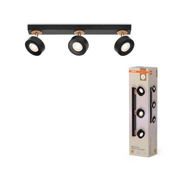 OSRAM LED Deckenleuchte DECOR SPOT PLUTO BLACK 3 Spot Warm weiß 4099854471018